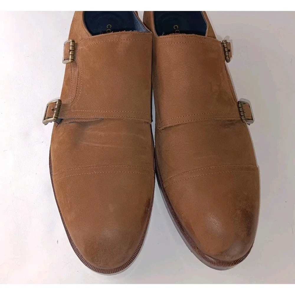 Cole Haan Oxford Mens sz 11 M Brown Double Monk Strap Leather Dress Shoes C26739